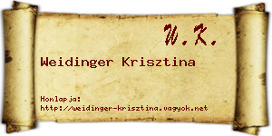 Weidinger Krisztina névjegykártya